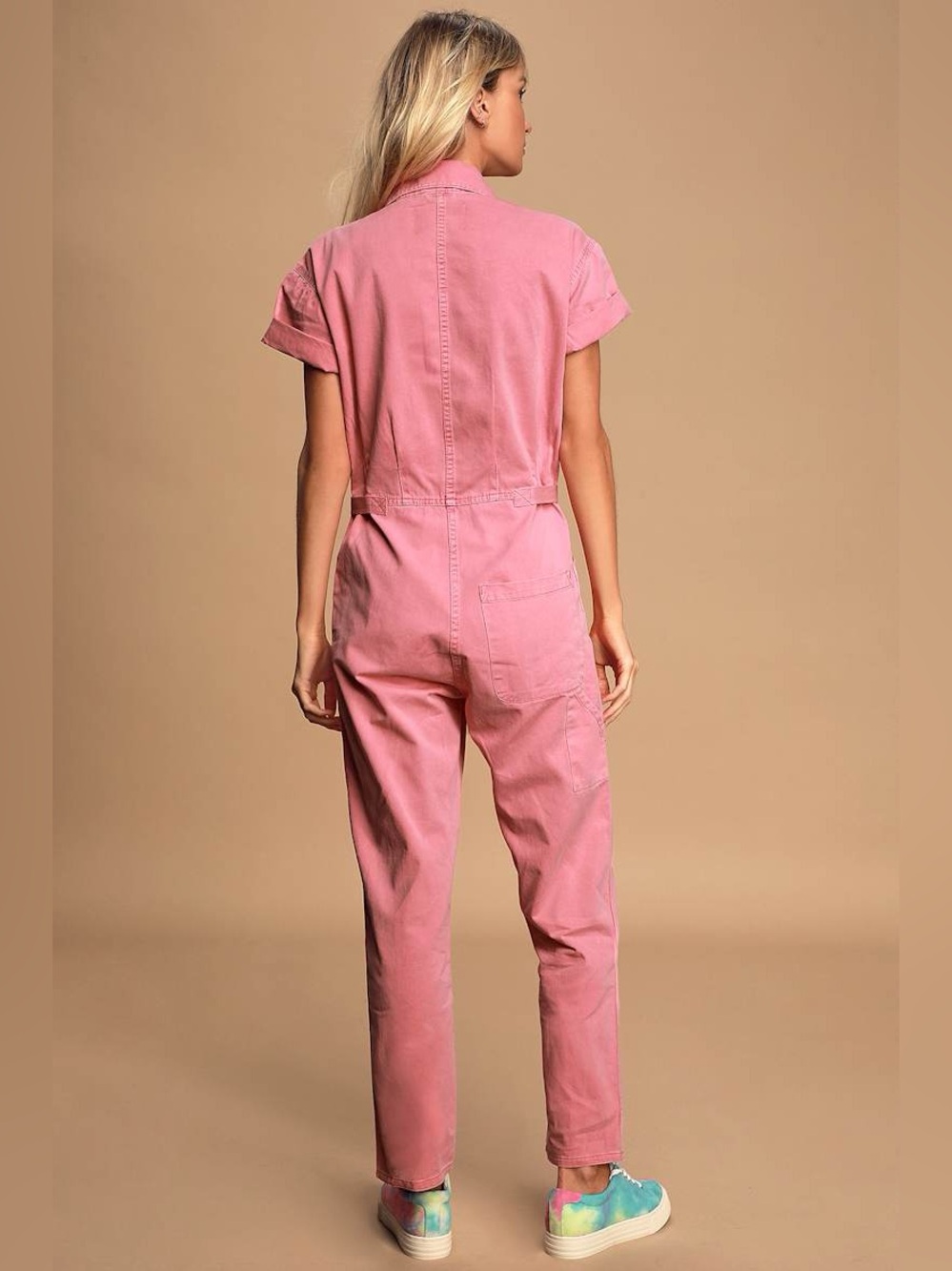 Pistola Grover Field Suit Short Sleeve Utility Jumpsuit Pink Flamingo Size XS - Picture 16 of 16